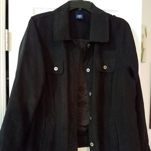 Black suede like jean jacket